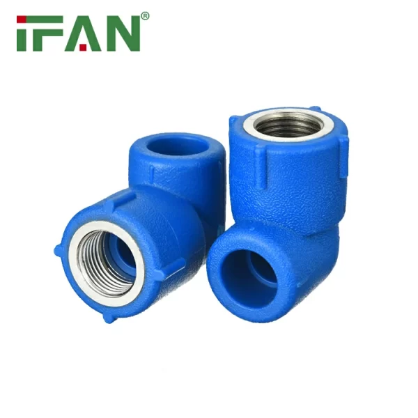 Raccords coudés femelles bleus PPR