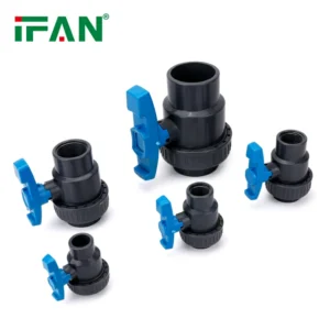 Vannes à boisseau sphérique à union simple en PVC ASTM D2729