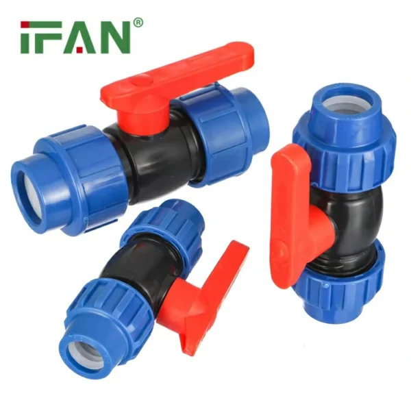 Robinet à boisseau sphérique en PEHD bleu foncé ISO 4427 - 图片 2