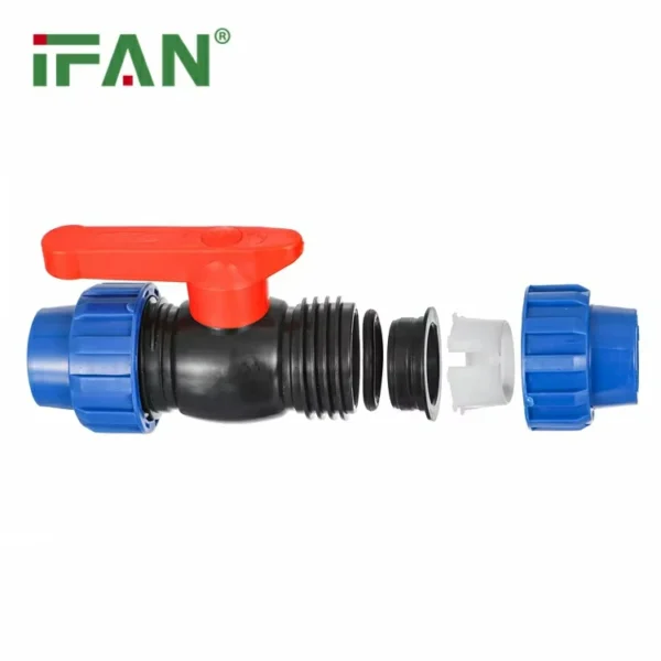 Robinet à boisseau sphérique en PEHD bleu foncé ISO 4427 - 图片 4