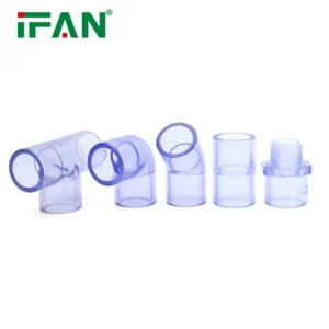 connecteurs de tuyaux en PVC-U transparent